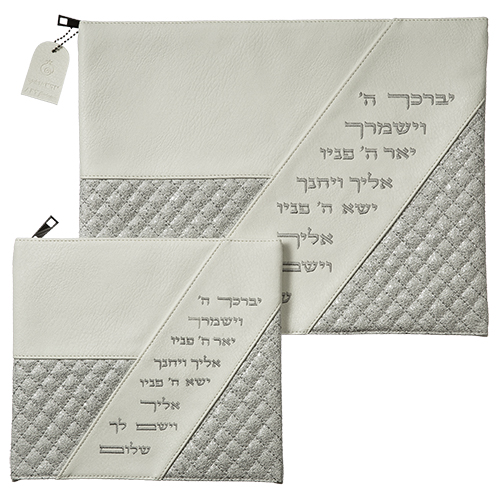 Leatherette Tallit - Tefillin Set 36*29 cm with Embroidery
