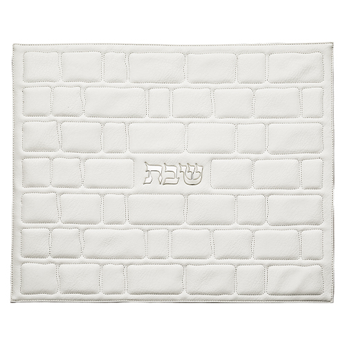 Leatherette Challah Cover 42x52 cm - White