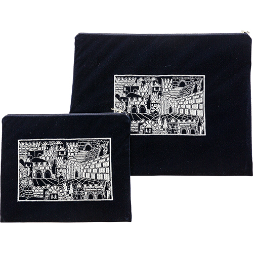 Velvet Tallit-tefillin Set with Embroidery 36x29 cm