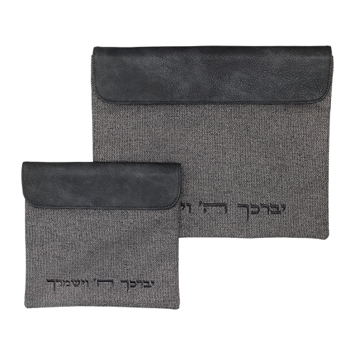 סט טלית תפילין בד פשתן 36×29 ס״מ