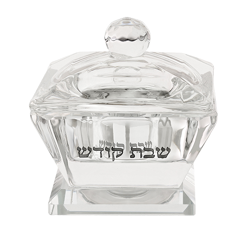 מלחייה קריסטל עם מכסה 4×6 ס״מ