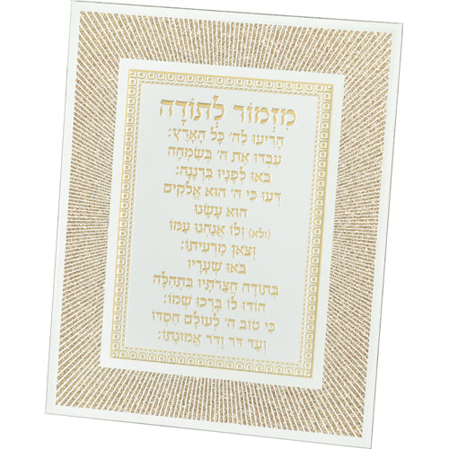 מסגרת זכוכית מהודרת מזמור לתודה 20×25 ס״מ