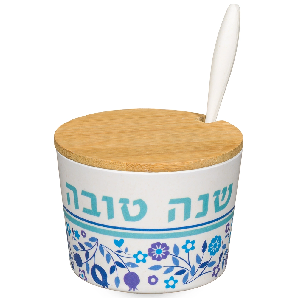 כלי לדבש "במבוק טבעי" "שנה טובה" - 6.5 ס״מ