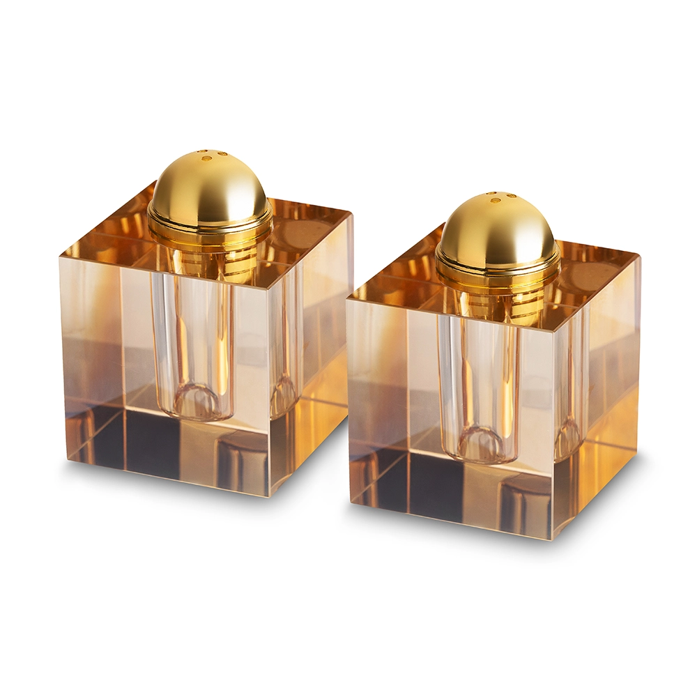 Pair of Crystal Salt & Peper Holders7x5 cm - Gold