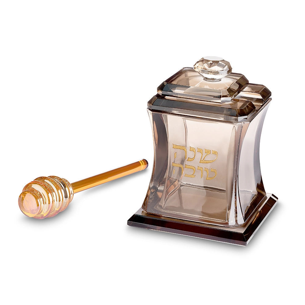 Elegant Crystal Honey Dish 11 cm - Rose Gold