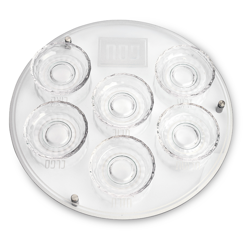 Glass & Crystal Passover Plate 40 cm